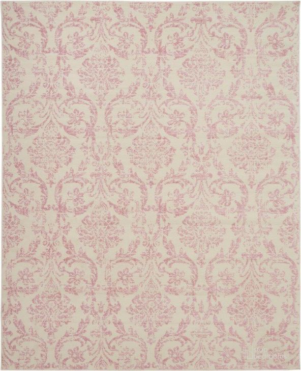 The appearance of Jubilant Ivory And Pink 7 X 10 Area Rug designed by Nourison in the transitional interior design. This ivory and pink piece of furniture  was selected by 1StopBedrooms from Jubilant Collection to add a touch of cosiness and style into your home. Sku: 99446764270. Material: Polypropylene. Product Type: Area Rugs. Image1