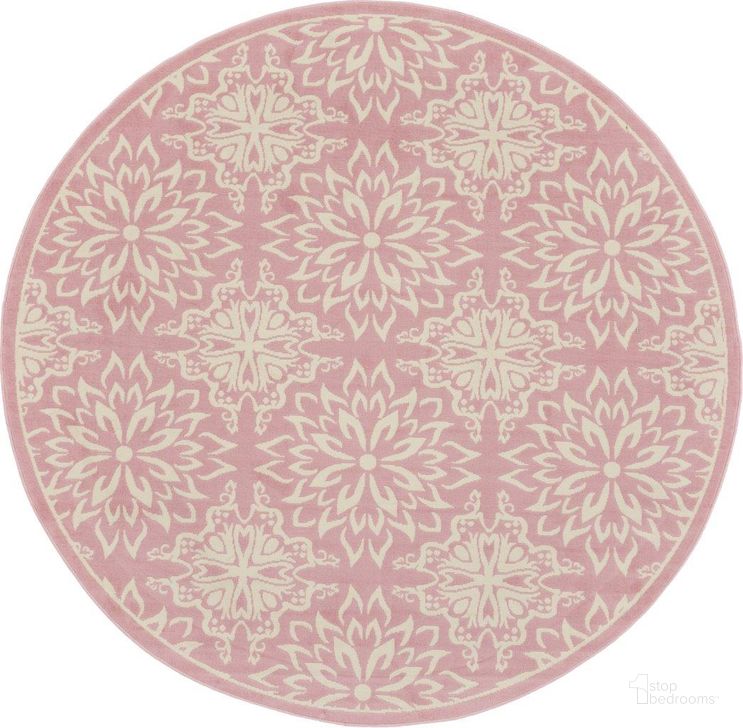 The appearance of Jubilant Ivory And Pink 8 Round Area Rug designed by Nourison in the transitional interior design. This ivory and pink piece of furniture  was selected by 1StopBedrooms from Jubilant Collection to add a touch of cosiness and style into your home. Sku: 99446326003. Material: Polypropylene. Product Type: Area Rugs. Image1