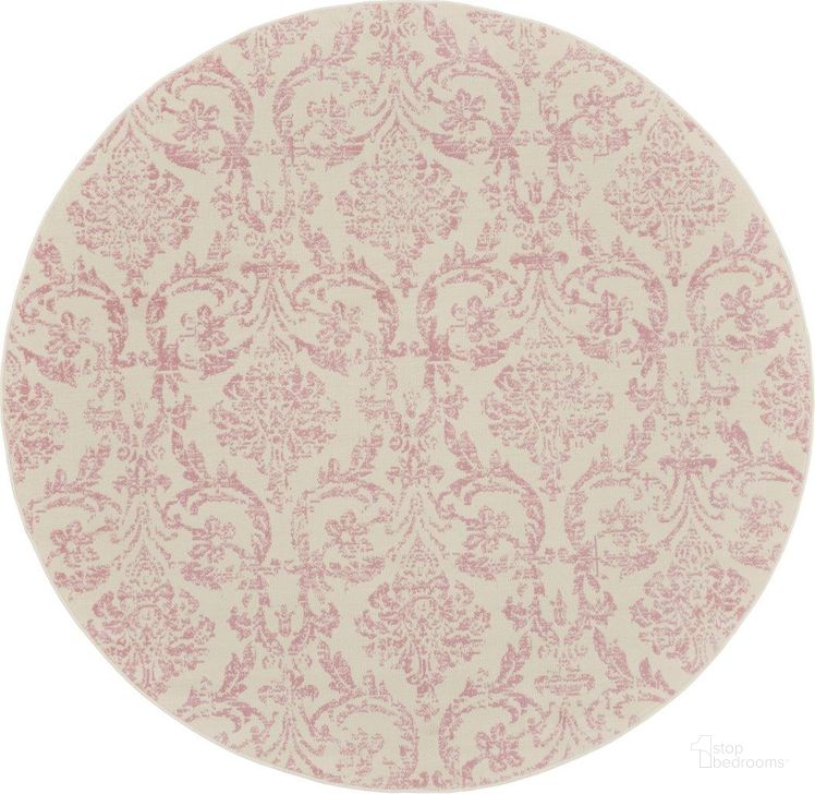 The appearance of Jubilant Ivory And Pink 8 Round Area Rug designed by Nourison in the transitional interior design. This ivory and pink piece of furniture  was selected by 1StopBedrooms from Jubilant Collection to add a touch of cosiness and style into your home. Sku: 99446764263. Material: Polypropylene. Product Type: Area Rugs. Image1