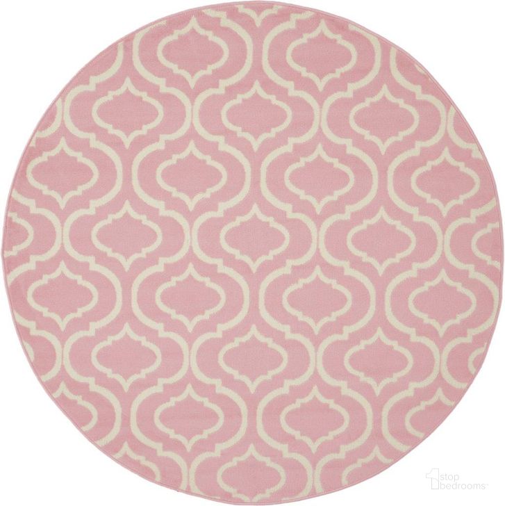 The appearance of Jubilant Pink 5 Round Area Rug designed by Nourison in the transitional interior design. This pink piece of furniture  was selected by 1StopBedrooms from Jubilant Collection to add a touch of cosiness and style into your home. Sku: 99446479914. Material: Polypropylene. Product Type: Area Rugs. Image1