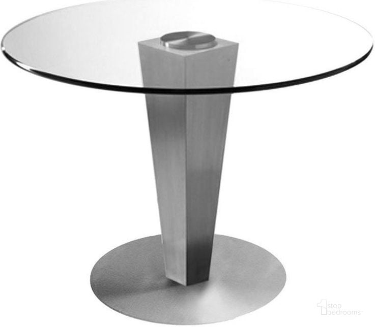 The appearance of Julia 38 Inch Glass Round Dining Table designed by Bellini Modern Living in the modern / contemporary interior design. This silver piece of furniture  was selected by 1StopBedrooms from Julia Collection to add a touch of cosiness and style into your home. Sku: Julia 38. Table Base Style: Pedestal. Table Top Shape: Round. Product Type: Dining Table. Size: 38". Image1