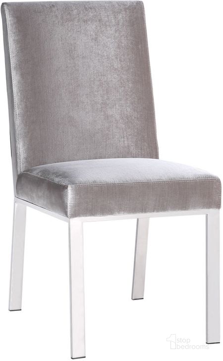 The appearance of Julian Gray Dining Chair designed by Uptown Club in the modern / contemporary interior design. This gray piece of furniture  was selected by 1StopBedrooms from Julian Collection to add a touch of cosiness and style into your home. Sku: GM3391. Product Type: Dining Chair. Material: Velvet. Image1
