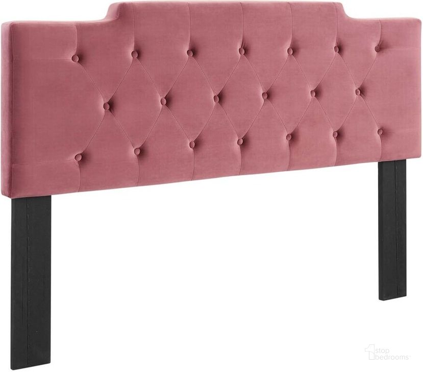 The appearance of Juliet Tufted King/California King Performance Velvet Headboard In Dusty Rose designed by Modway in the modern / contemporary interior design. This dusty rose piece of furniture  was selected by 1StopBedrooms from Juliet Collection to add a touch of cosiness and style into your home. Sku: MOD-6186-DUS. Product Type: Headboard. Bed Size: King. Material: Plywood. Image1