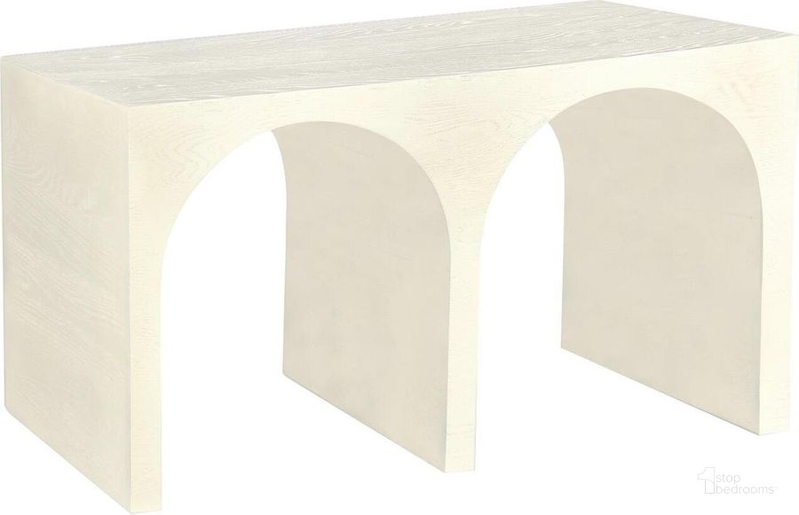 The appearance of June Cream Oak Console Table designed by Meridian in the transitional interior design. This cream piece of furniture  was selected by 1StopBedrooms from June Collection to add a touch of cosiness and style into your home. Sku: 458Cream-T. Material: Wood. Product Type: Console Table. Image1