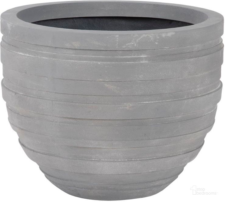 The appearance of June Extra Small Planter In Raw Gray designed by Phillips Collection in the modern / contemporary interior design. This gray piece of furniture  was selected by 1StopBedrooms from June Collection to add a touch of cosiness and style into your home. Sku: PH105215. Product Type: Outdoor Accessory. Material: Resin. Image1