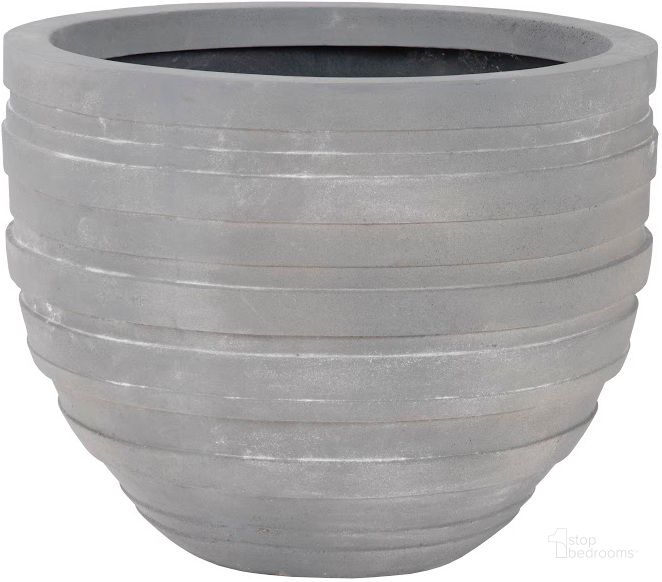 The appearance of June Small Planter In Raw Gray designed by Phillips Collection in the modern / contemporary interior design. This gray piece of furniture  was selected by 1StopBedrooms from June Collection to add a touch of cosiness and style into your home. Sku: PH105216. Product Type: Outdoor Accessory. Material: Resin. Image1
