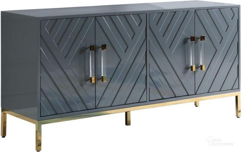 The appearance of Junior 64 Inch Transitional Wood Sideboard In Gray And Gold Plated designed by Best Master Furniture in the transitional interior design. This gray and gold piece of furniture  was selected by 1StopBedrooms from Junior Collection to add a touch of cosiness and style into your home. Sku: T1942GS. Material: Wood. Product Type: Sideboard. Image1