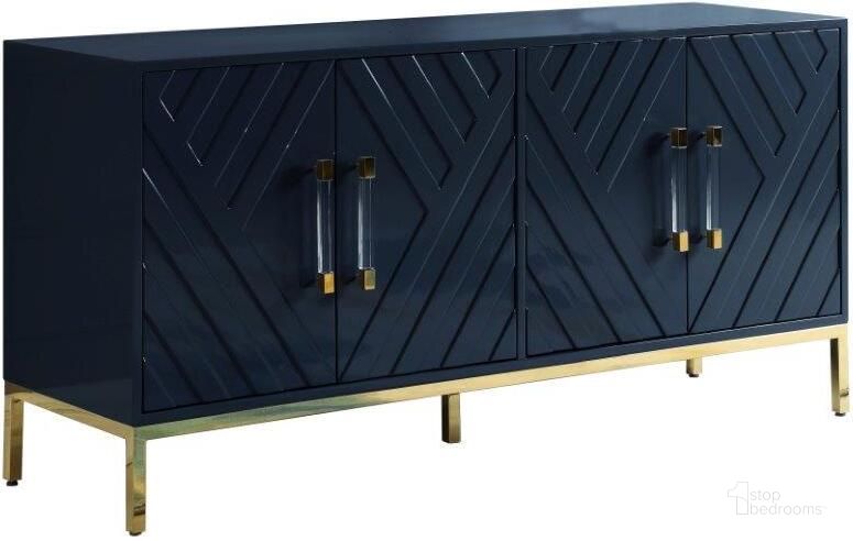 The appearance of Junior 64 Inch Transitional Wood Sideboard In Navy And Gold Plated designed by Best Master Furniture in the transitional interior design. This navy/gold piece of furniture  was selected by 1StopBedrooms from Junior Collection to add a touch of cosiness and style into your home. Sku: T1942N. Material: Wood. Product Type: Sideboard. Image1