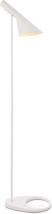 The appearance of Juniper 1 Light White Floor Lamp designed by Elegant Lighting in the transitional interior design. This white piece of furniture  was selected by 1StopBedrooms from Juniper Collection to add a touch of cosiness and style into your home. Sku: LD2365WH. Product Type: Floor Lamp. Material: Iron. Image1