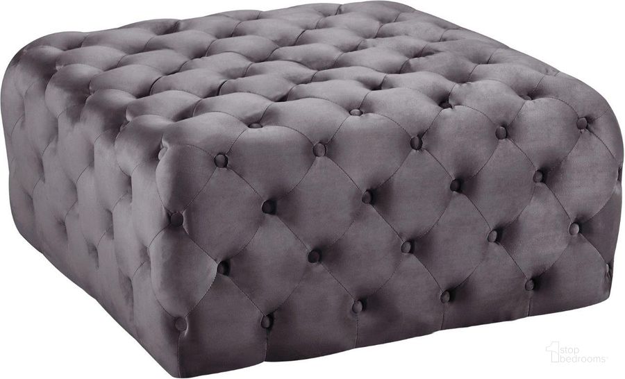 The appearance of Juxville Grey Velvet Ottoman designed by Furnique in the modern / contemporary interior design. This grey piece of furniture  was selected by 1StopBedrooms from Juxville Collection to add a touch of cosiness and style into your home. Sku: 123Grey. Product Type: Bench. Material: Velvet. Image1