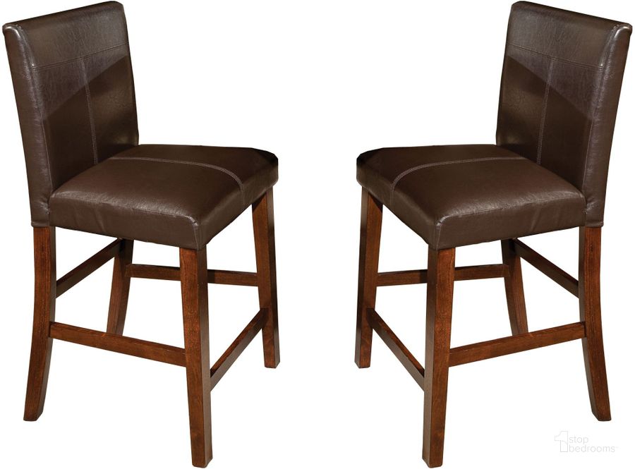 The appearance of Kona Brushed Rasin Parsons Barstool Set of 2 designed by Intercon in the transitional interior design. This brown piece of furniture  was selected by 1StopBedrooms from Kona Collection to add a touch of cosiness and style into your home. Sku: KA-BS-280L-RAI-K24. Product Type: Barstool. Image1