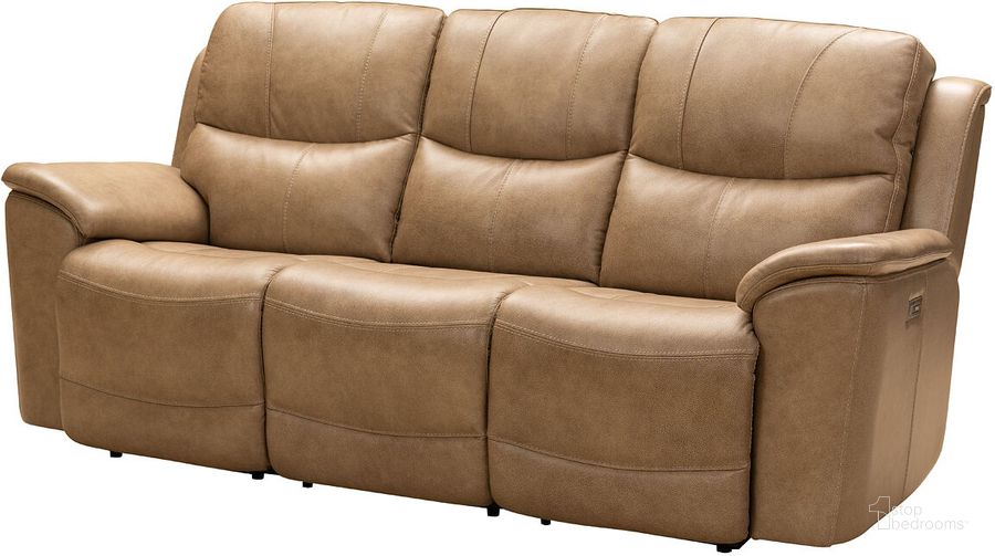 The appearance of Kaden Power Reclining Sofa w/ Power Headrest and Lumbar (Taupe) designed by BarcaLounger in the modern / contemporary interior design. This taupe piece of furniture  was selected by 1StopBedrooms from Kaden Collection to add a touch of cosiness and style into your home. Sku: 39PHL3665372282. Material: Leather. Product Type: Reclining Sofa. Image1