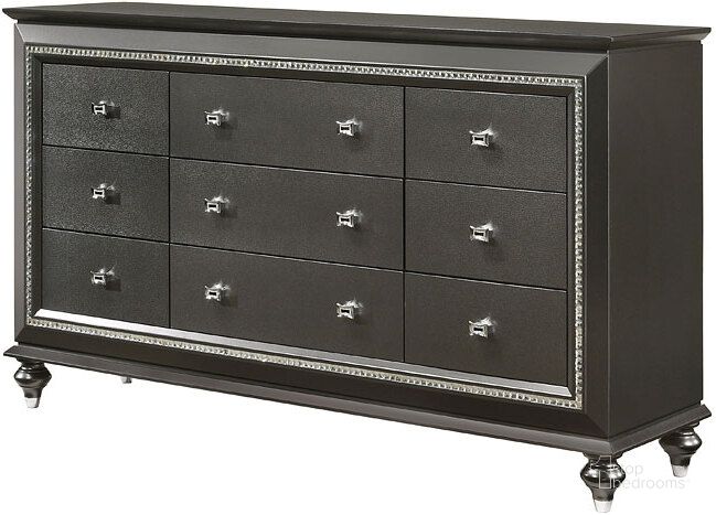 The appearance of Kaitlyn Dresser (Metallic Gray) designed by ACME in the glam interior design. This metallic gray piece of furniture  was selected by 1StopBedrooms from Kaitlyn Collection to add a touch of cosiness and style into your home. Sku: 27285. Material: Wood. Product Type: Dresser. Image1