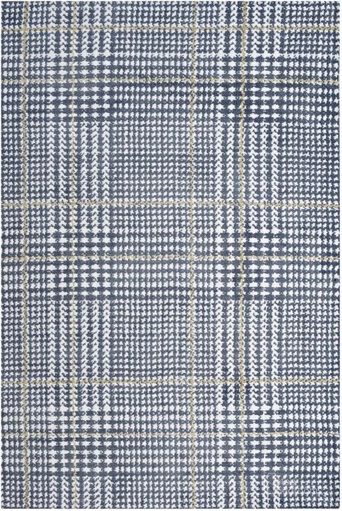 The appearance of Kaja Abstract Plaid 8X10 Area Rug In Blue designed by Modway in the modern / contemporary interior design. This blue piece of furniture  was selected by 1StopBedrooms from Kaja Collection to add a touch of cosiness and style into your home. Sku: R-1024C-810. Material: Polyester. Product Type: Area Rugs. Image1