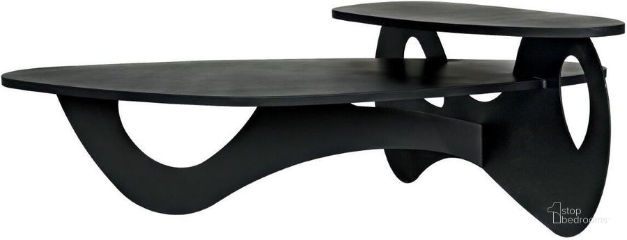 The appearance of Kaldera Coffee Table In Black Steel designed by Noir in the transitional interior design. This matte black piece of furniture  was selected by 1StopBedrooms from Kaldera Collection to add a touch of cosiness and style into your home. Sku: GTAB1110MTB. Material: Steel. Product Type: Coffee Table. Image1