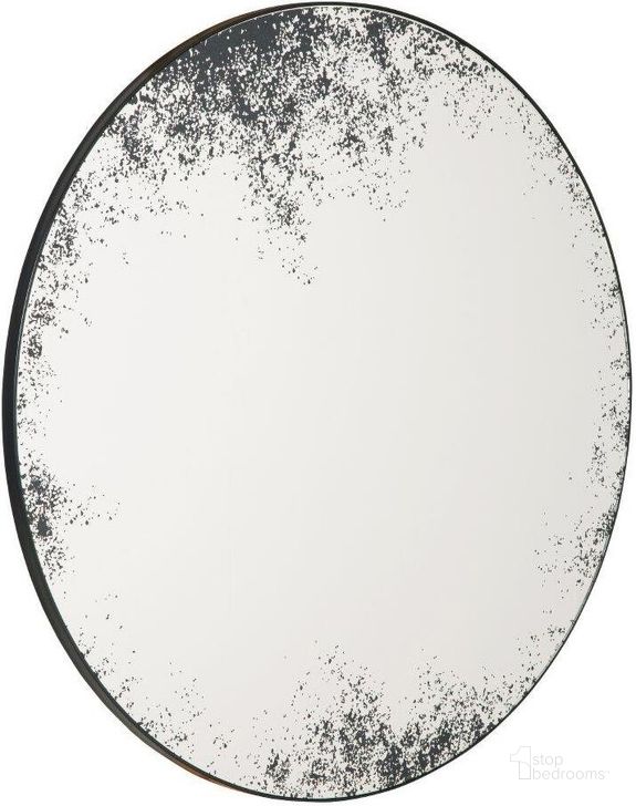 The appearance of Kali Black Accent Round Mirror designed by Signature Design by Ashley in the modern / contemporary interior design. This black piece of furniture  was selected by 1StopBedrooms from Kali Collection to add a touch of cosiness and style into your home. Sku: A8010288. Material: Glass. Product Type: Accent Mirror. Image1