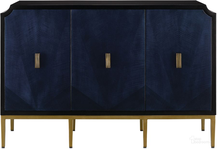 The appearance of Kallista Blue Cabinet designed by Currey & Company in the modern / contemporary interior design. This blue piece of furniture  was selected by 1StopBedrooms from Kallista Collection to add a touch of cosiness and style into your home. Sku: 3000-0082. Material: Wood. Product Type: Cabinet. Image1