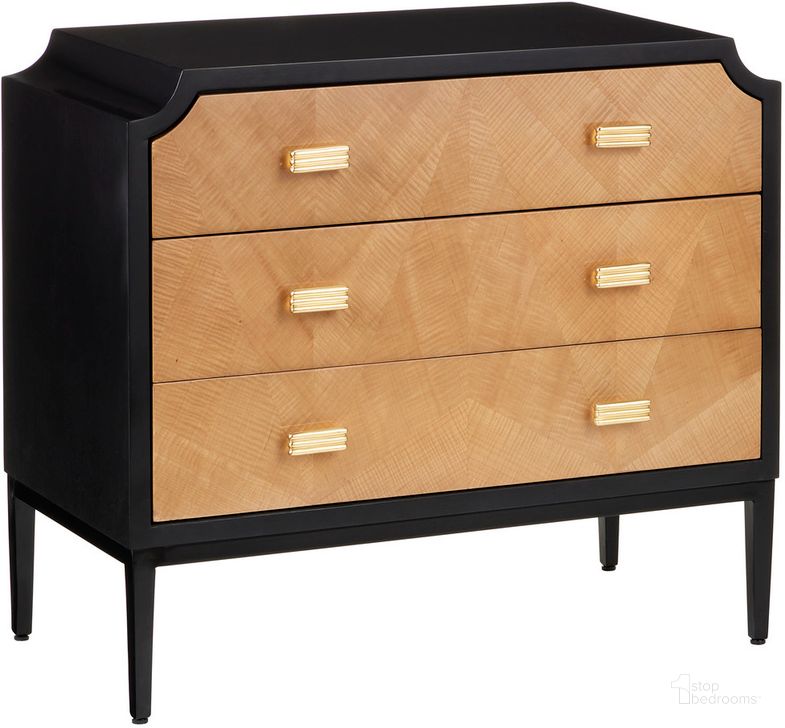 The appearance of Kallista Chest In Black and Taupe designed by Currey & Company in the modern / contemporary interior design. This black/taupe piece of furniture  was selected by 1StopBedrooms from Kallista Collection to add a touch of cosiness and style into your home. Sku: 3000-0269. Material: Wood. Product Type: Chest. Image1