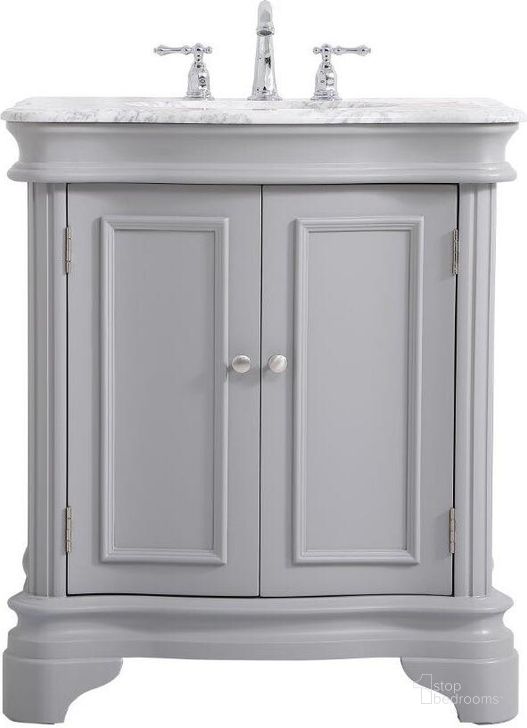 The appearance of Kameron 30 Inch Single Bathroom Vanity Set In Grey designed by Elegant Lighting in the transitional interior design. This grey piece of furniture  was selected by 1StopBedrooms from Kameron Collection to add a touch of cosiness and style into your home. Sku: VF52030GR. Material: Wood. Product Type: Bathroom Vanity. Image1