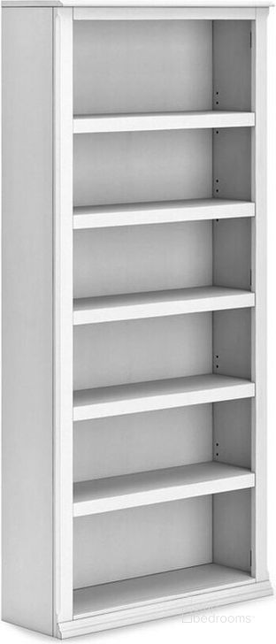 The appearance of Kanwyn Whitewash Large Bookcase designed by Signature Design by Ashley in the traditional interior design. This white wash piece of furniture  was selected by 1StopBedrooms from Kanwyn Collection to add a touch of cosiness and style into your home. Sku: H777-17. Material: Wood. Product Type: Bookcase. Image1