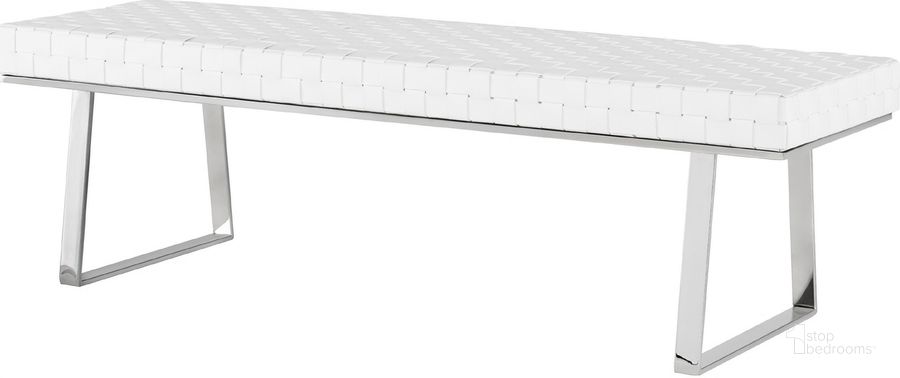 The appearance of Karlee White Leather Occasional Bench designed by Nuevo in the modern / contemporary interior design. This white piece of furniture  was selected by 1StopBedrooms from Karlee Collection to add a touch of cosiness and style into your home. Sku: HGDJ106. Material: Metal. Product Type: Bedroom Bench. Image1