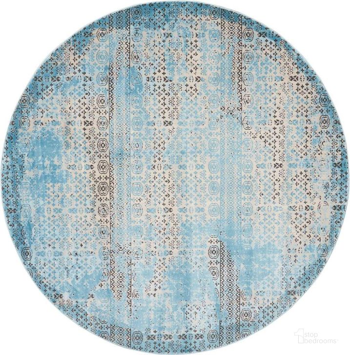The appearance of Karma Blue 8 Round Area Rug designed by Nourison in the transitional interior design. This blue piece of furniture  was selected by 1StopBedrooms from Karma Collection to add a touch of cosiness and style into your home. Sku: 99446072504. Material: Polypropylene. Product Type: Area Rugs. Image1
