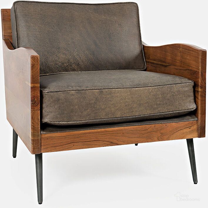 The appearance of Karma Genuine Leather Solid Acacia Accent Chair In Bourbon designed by Jofran in the transitional interior design. This bourbon piece of furniture  was selected by 1StopBedrooms from Karma Collection to add a touch of cosiness and style into your home. Sku: KARMA-CH-BOURBON. Material: Wood. Product Type: Accent Chair. Image1
