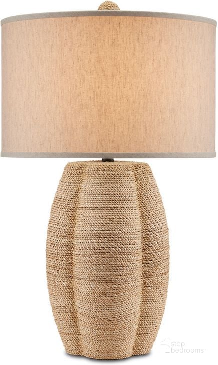 The appearance of Karnak Rope Table Lamp In Natural designed by Currey & Company in the modern / contemporary interior design. This natural piece of furniture  was selected by 1StopBedrooms from  to add a touch of cosiness and style into your home. Sku: 6000-0797. Product Type: Table Lamp. Material: Iron. Image1
