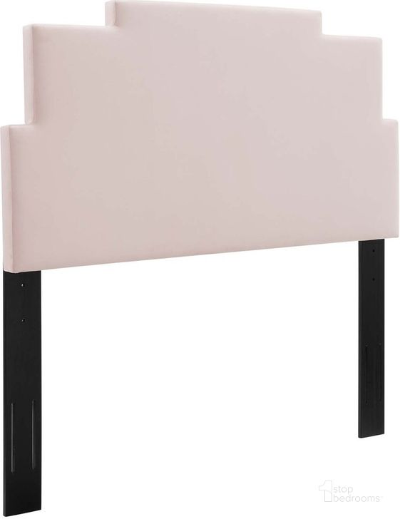 The appearance of Kasia Performance Velvet Full/Queen Headboard In Pink designed by Modway in the  interior design. This pink piece of furniture  was selected by 1StopBedrooms from Kasia Collection to add a touch of cosiness and style into your home. Sku: MOD-6356-PNK. Product Type: Headboard. Bed Size: Queen. Material: MDF. Image1