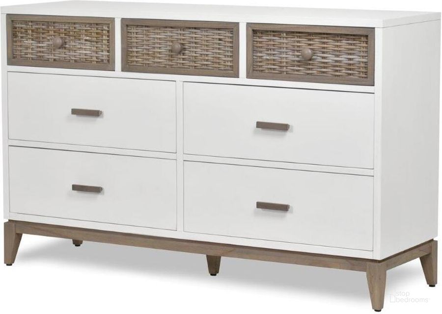 The appearance of Kauai 7 Drawer Dresser In White designed by Sea Winds Trading in the transitional interior design. This white piece of furniture  was selected by 1StopBedrooms from Kauai Collection to add a touch of cosiness and style into your home. Sku: B53737-WHCRK. Material: Wood. Product Type: Dresser.