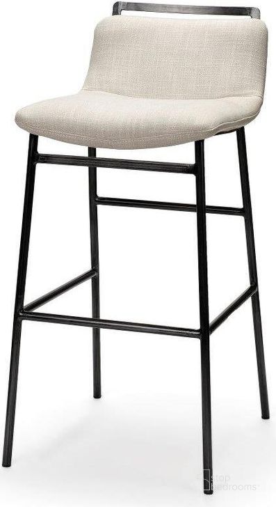 The appearance of Kavalan 33.5 Inch Total Height Beige Upholstered Seat Gray Metal Frame Counter Stool designed by Mercana in the modern / contemporary interior design. This beige and gray piece of furniture  was selected by 1StopBedrooms from Kavalan Collection to add a touch of cosiness and style into your home. Sku: 68087. Material: Metal. Product Type: Barstool. Image1