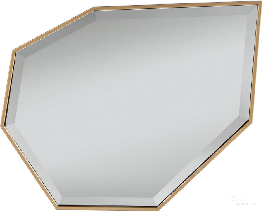The appearance of Kawaii Accent Mirror In Gold designed by Universal in the modern / contemporary interior design. This gold piece of furniture  was selected by 1StopBedrooms from Kawaii Collection to add a touch of cosiness and style into your home. Sku: 956C02M. Material: Metal. Product Type: Mirror. Image1