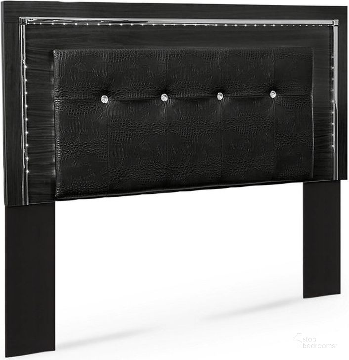 The appearance of Kaydell Black Queen Upholstered Panel Headboard Only designed by Signature Design by Ashley in the modern / contemporary interior design. This black piece of furniture  was selected by 1StopBedrooms from Kaydell Collection to add a touch of cosiness and style into your home. Sku: B1420-57. Material: Fabric. Product Type: Headboard. Bed Size: Queen. Image1