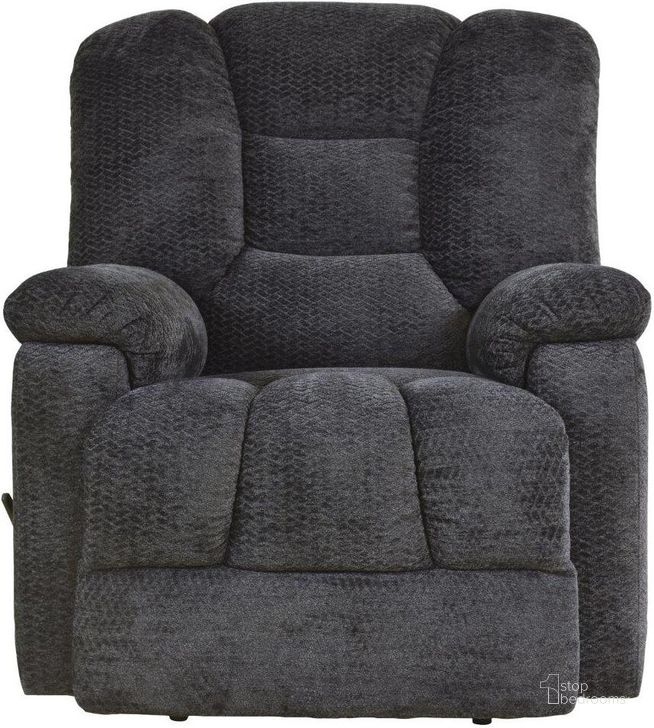 The appearance of Kaylene Dark Gray Reclining Chair designed by Homelegance in the transitional interior design. This gray piece of furniture  was selected by 1StopBedrooms from Kaylene Collection to add a touch of cosiness and style into your home. Sku: 9533DG-1. Product Type: Reclining Chair. Material: Chenille. Image1