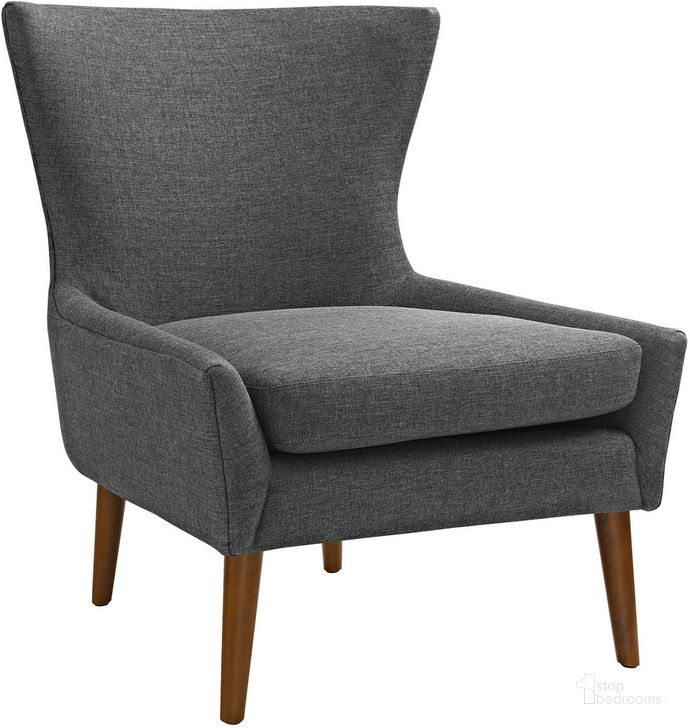 The appearance of Keen Upholstered Fabric Armchair In Gray designed by Modway in the transitional interior design. This gray piece of furniture  was selected by 1StopBedrooms from Keen Collection to add a touch of cosiness and style into your home. Sku: EEI-2459-GRY. Material: Wood. Product Type: Living Room Chair. Image1