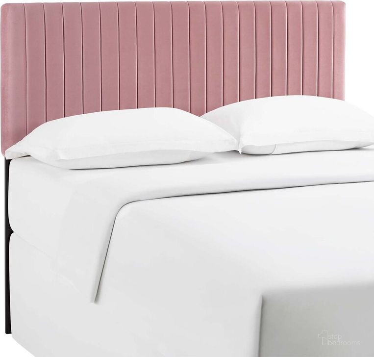The appearance of Keira Full/Queen Performance Velvet Headboard In Dusty Rose designed by Modway in the modern / contemporary interior design. This dusty rose piece of furniture  was selected by 1StopBedrooms from Keira Collection to add a touch of cosiness and style into your home. Sku: MOD-6095-DUS. Material: Wood. Product Type: Headboard. Bed Size: Queen. Image1