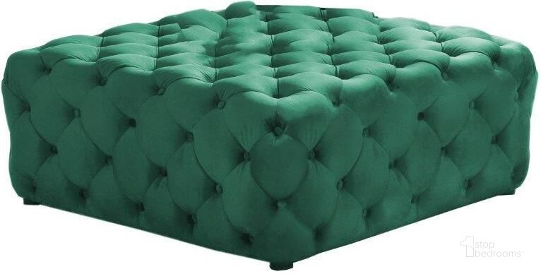 The appearance of Kelly Square Transitional Velvet Fabric Ottoman In Green designed by Best Master Furniture in the transitional interior design. This green piece of furniture  was selected by 1StopBedrooms from Kelly Collection to add a touch of cosiness and style into your home. Sku: SH001GNV. Product Type: Ottoman. Material: Velvet. Image1
