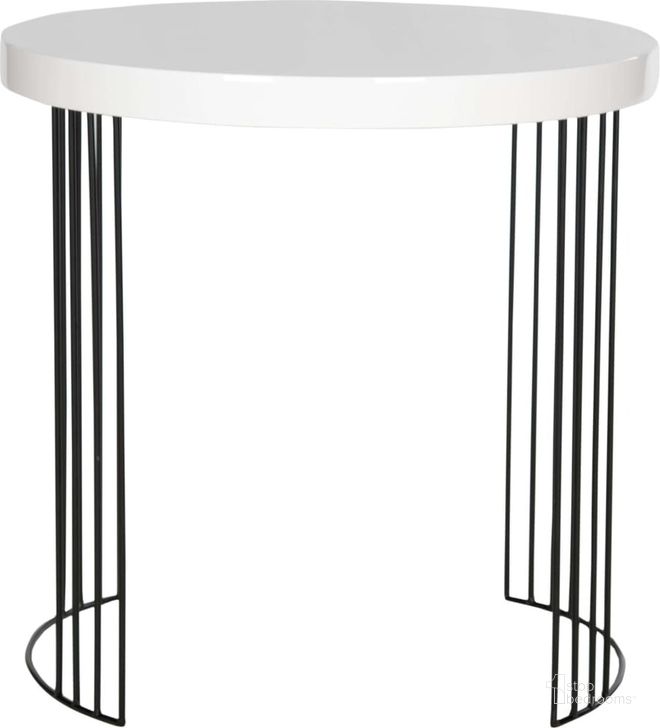 The appearance of Kelly White Scandinavian Lacquer Side Table designed by Safavieh in the modern / contemporary interior design. This white piece of furniture  was selected by 1StopBedrooms from Kelly Collection to add a touch of cosiness and style into your home. Sku: FOX4201A. Product Type: Accent Table. Material: Iron. Image1