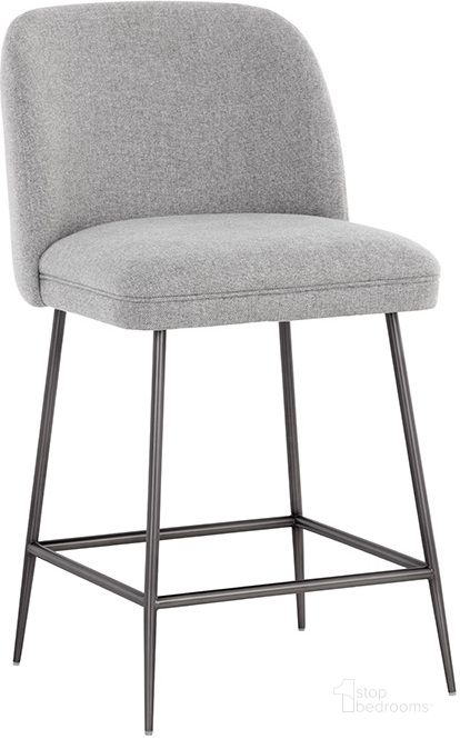 The appearance of Kelty Counter Stool In Grey designed by Sunpan in the modern / contemporary interior design. This grey piece of furniture  was selected by 1StopBedrooms from Kelty Collection to add a touch of cosiness and style into your home. Sku: 108424. Material: Fabric. Product Type: Barstool. Image1