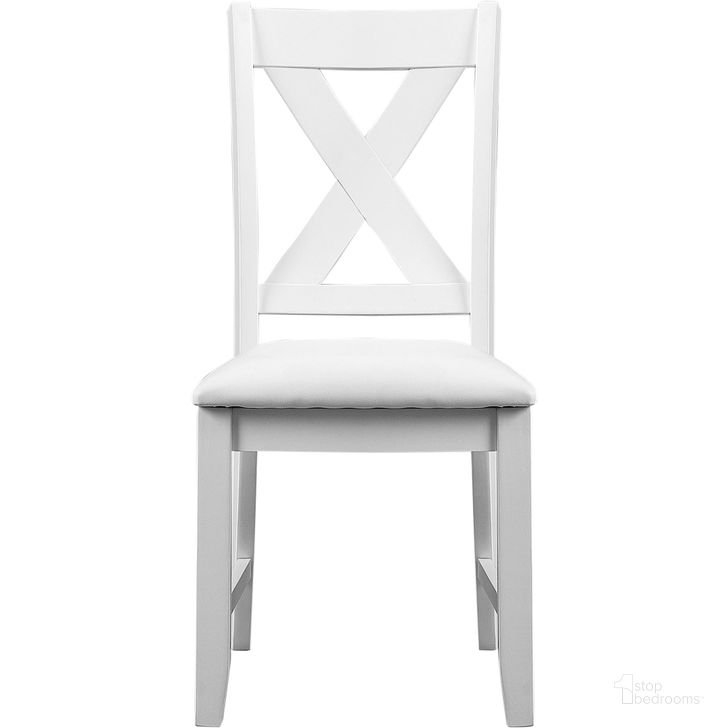 The appearance of Kendal Dining Chair Set of 2 In White designed by Camden Isle Furniture in the modern / contemporary interior design. This white piece of furniture  was selected by 1StopBedrooms from Kendal Collection to add a touch of cosiness and style into your home. Sku: 163442. Material: Wood. Product Type: Dining Chair. Image1