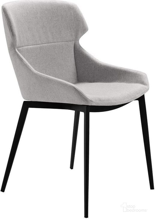 The appearance of Kenna Gray Dining Upholstered Side Chair designed by Armen Living in the modern / contemporary interior design. This gray piece of furniture  was selected by 1StopBedrooms from Kenna Collection to add a touch of cosiness and style into your home. Sku: LCKESIGR. Material: Fabric. Product Type: Side Chair. Image1