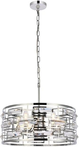 The appearance of Kennedy 18.5 Inch Pendant In Chrome designed by Elegant Lighting in the modern / contemporary interior design. This chrome piece of furniture  was selected by 1StopBedrooms from Kennedy Collection to add a touch of cosiness and style into your home. Sku: 1108D19C. Product Type: Pendant Lighting. Material: Iron. Image1