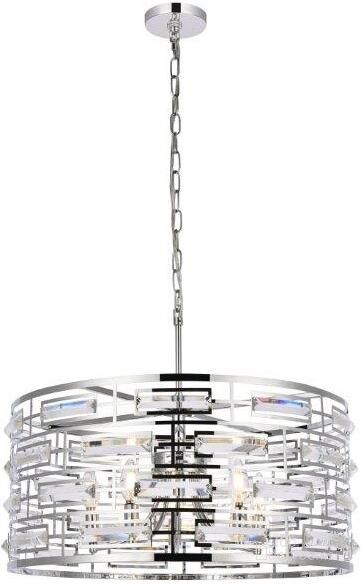 The appearance of Kennedy 24 Inch Pendant In Chrome designed by Elegant Lighting in the modern / contemporary interior design. This chrome piece of furniture  was selected by 1StopBedrooms from Kennedy Collection to add a touch of cosiness and style into your home. Sku: 1108D24C. Product Type: Pendant Lighting. Material: Iron. Image1
