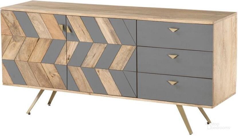 The appearance of Kenzo Brown and Grey London Sideboard designed by LH Imports in the modern / contemporary interior design. This brown and grey piece of furniture  was selected by 1StopBedrooms from Kenzo Collection to add a touch of cosiness and style into your home. Sku: KEN003B. Material: Wood. Product Type: Sideboard. Image1