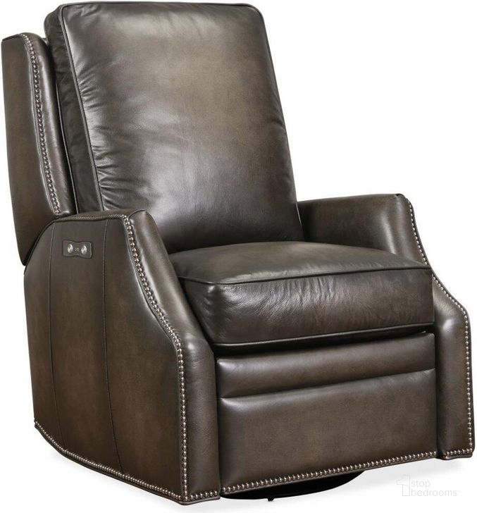 The appearance of Kerley Power Swivel Glider Recliner designed by Hooker in the traditional interior design. This grey piece of furniture  was selected by 1StopBedrooms from RC Collection to add a touch of cosiness and style into your home. Sku: RC260-PSWGL-095. Material: Leather. Product Type: Recliner. Image1