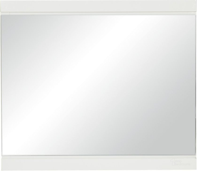 The appearance of Kerren White High Gloss Mirror designed by Homelegance in the modern / contemporary interior design. This white piece of furniture  was selected by 1StopBedrooms from Kerren Collection to add a touch of cosiness and style into your home. Sku: 1678W-6. Material: Wood. Product Type: Dresser Mirror. Image1