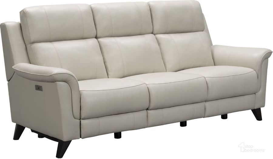 The appearance of Kester Power Reclining Sofa in Laurel Cream Leather designed by BarcaLounger in the transitional interior design. This cream piece of furniture  was selected by 1StopBedrooms from Kester Collection to add a touch of cosiness and style into your home. Sku: 39PH3716372682. Material: Leather. Product Type: Reclining Sofa. Image1
