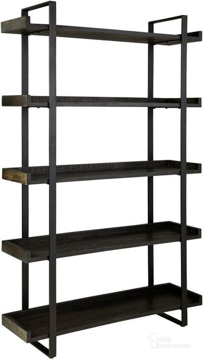 The appearance of Kevmart Grayish Brown And Black Bookcase designed by Signature Design by Ashley in the modern / contemporary interior design. This grayish brown/black piece of furniture  was selected by 1StopBedrooms from Kevmart Collection to add a touch of cosiness and style into your home. Sku: A4000532. Material: Wood. Product Type: Bookcase. Image1