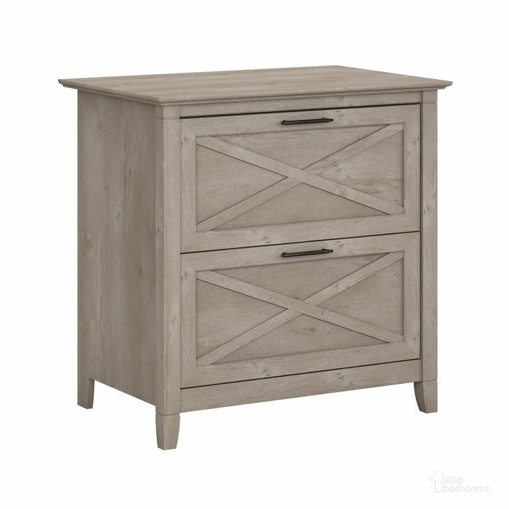 The appearance of Key West Washed Gray Lateral File designed by Bush Furniture in the transitional interior design. This gray piece of furniture  was selected by 1StopBedrooms from Key West Collection to add a touch of cosiness and style into your home. Sku: KWF130WG-03. Material: Wood. Product Type: Lateral Filing Cabinet. Image1