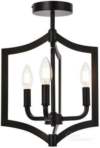 The appearance of Kiera 3 Lights Flush Mount In Black designed by Elegant Lighting in the transitional interior design. This black piece of furniture  was selected by 1StopBedrooms from Kiera Collection to add a touch of cosiness and style into your home. Sku: LD7067F12BK. Material: Metal. Product Type: Flush Mount. Image1